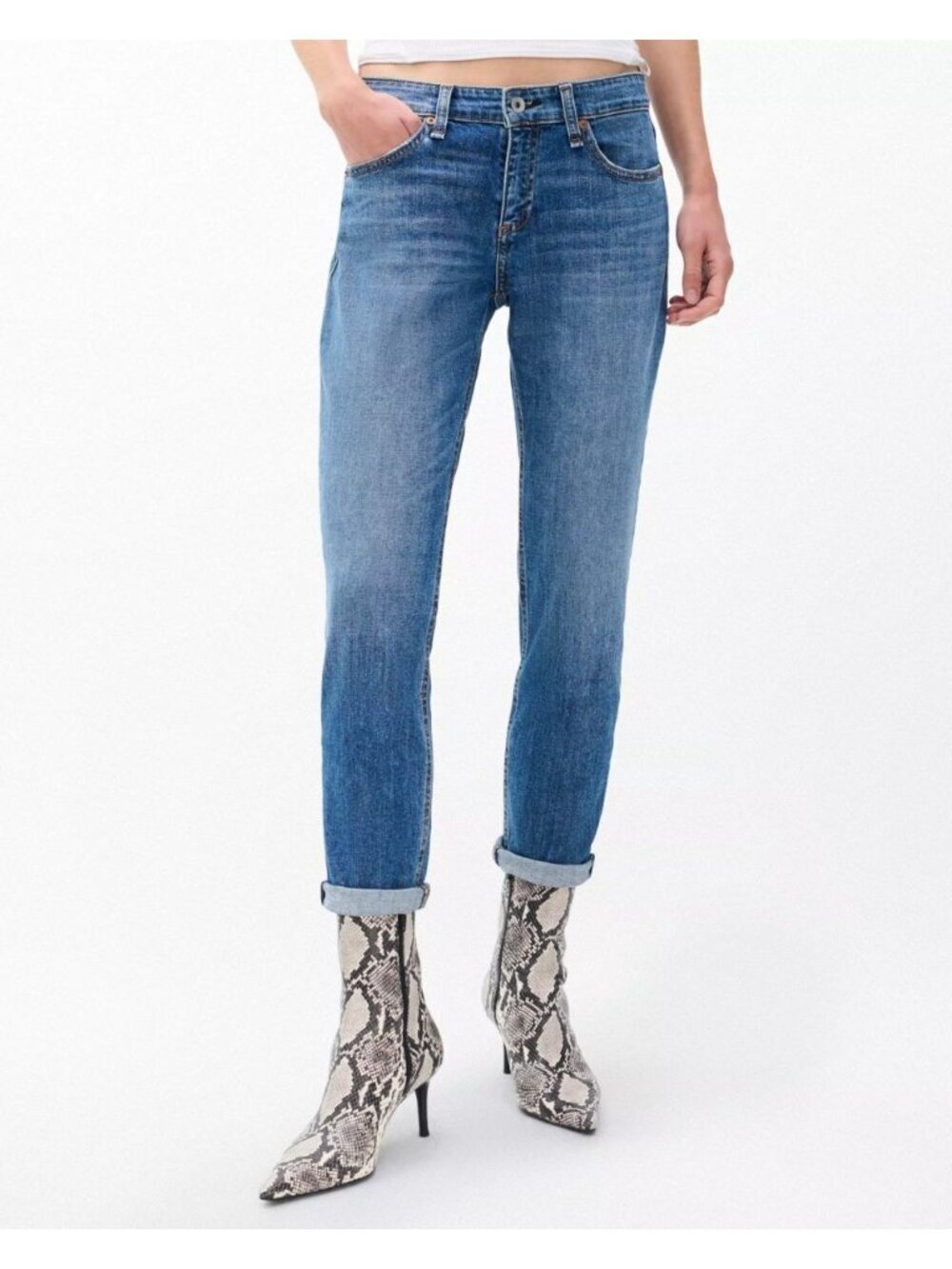 NEW Rag & Bone Women's 27 Julienne Dre Low-Rise Slim Boyfriend Jeans NWT $225 - Picture 3 of 6